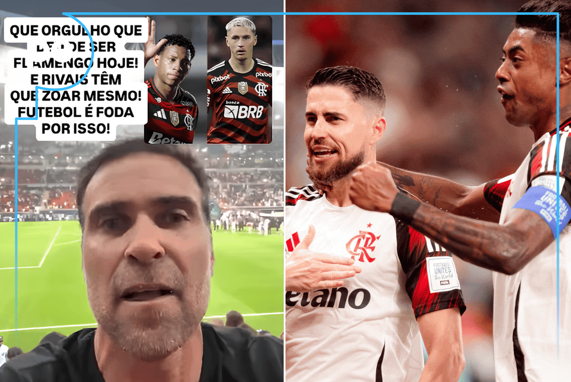 "QUE ORGULHO DEU SER FLAMENGO HOJE!". Pilhado manda recado para a torcida após derrota no Mundial para o PSG