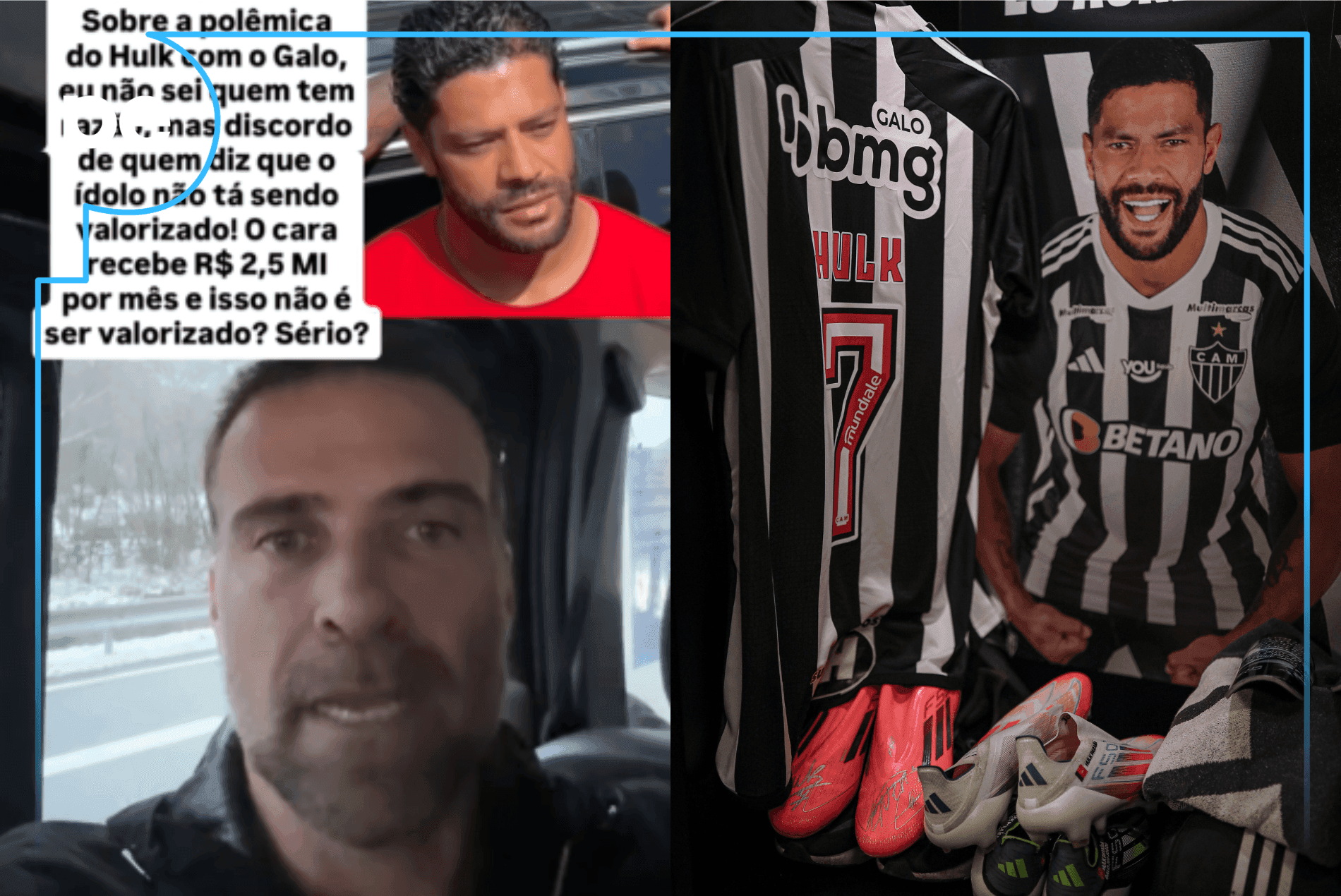 "Receber R$ 2,5 milhões não é ser valorizado?"; Pilhado COMENTA polêmica envolvendo Hulk e o Atlético-MG